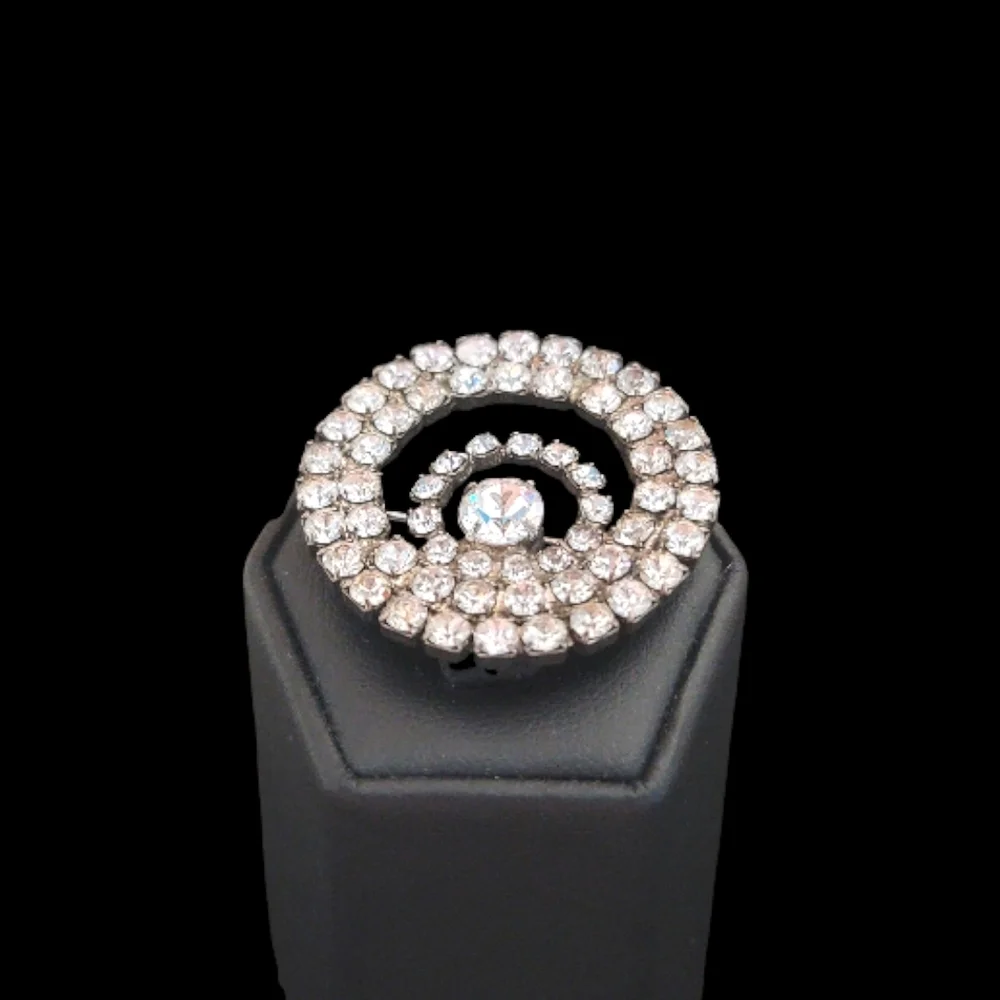 Vintage Monet Sparkling Circles Crystal Brooch